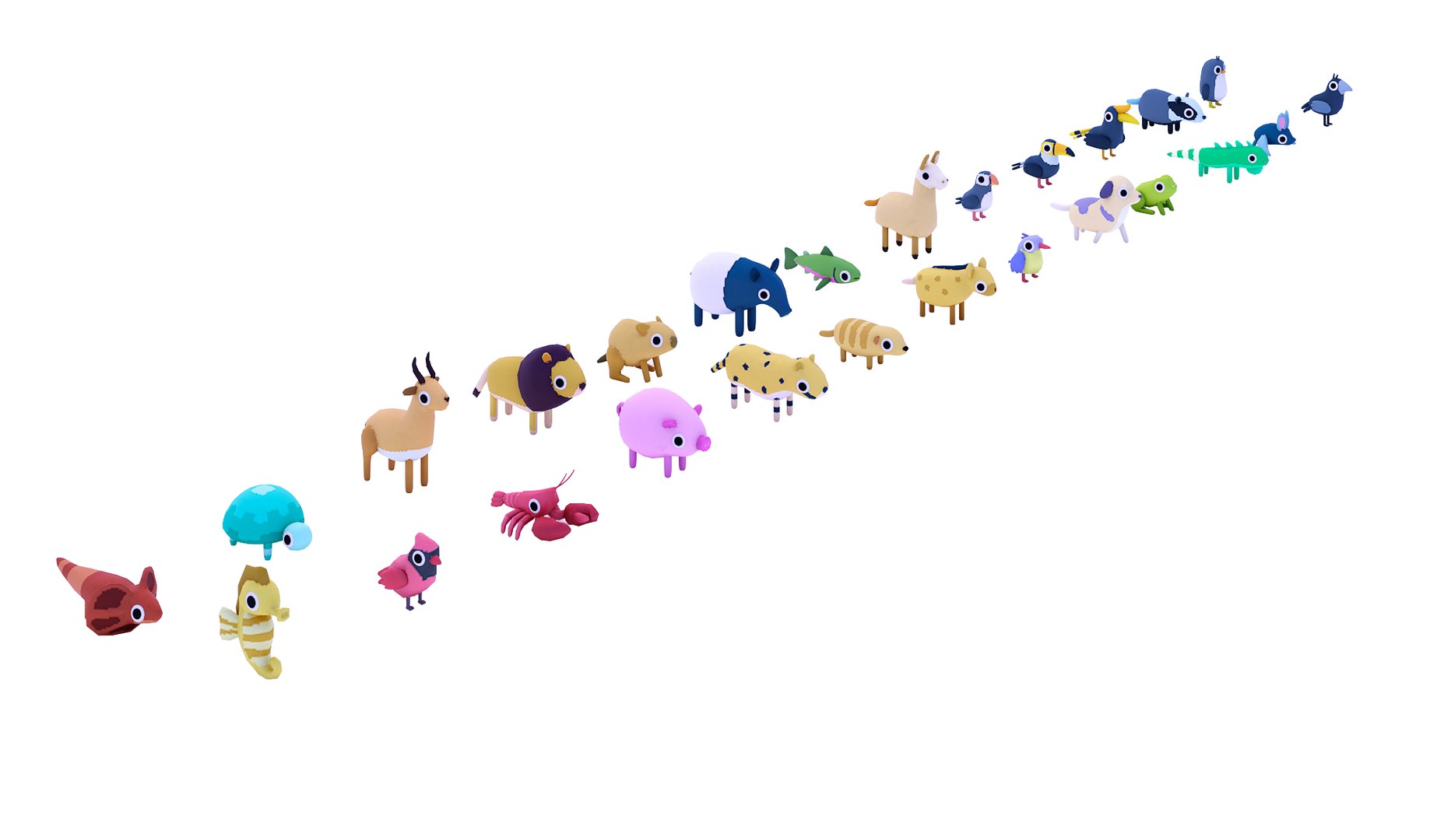 Low Poly Cartoon Animals Pack 3D - TurboSquid 2396339