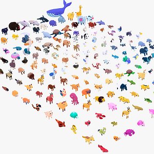 Low Poly Cartoon Animals Pack