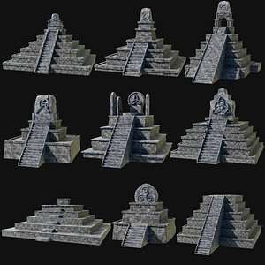 3D CELTIC ANCIENT PYRAMID PYRAMIDS TEMPLE RUINS RUINED COLLECTION