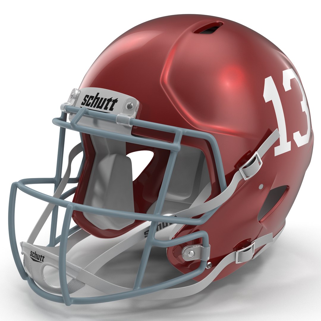 Football Helmet 3 Schutt Red 3D model preview