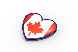 Canada heart badge 3D model