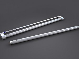 white fluorescent light 3d model