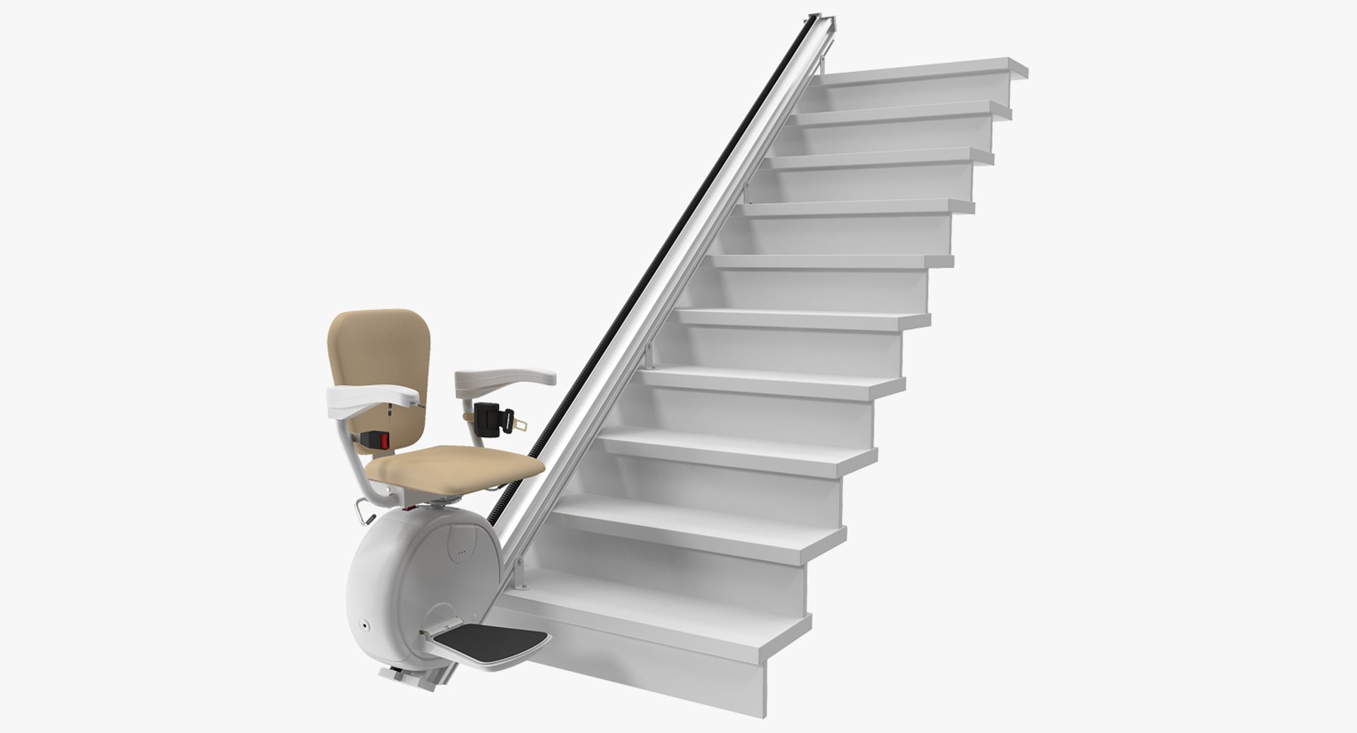 Straight Stairlift 3D model preview