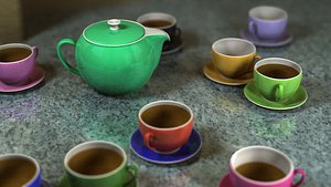 obj design tea set