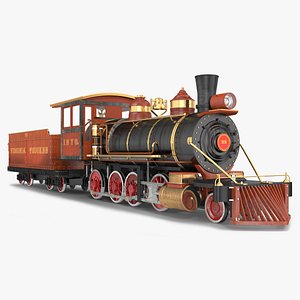 Old Steam Locomotive and Freight Wagon