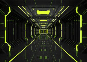interior sci fi scene 3D model