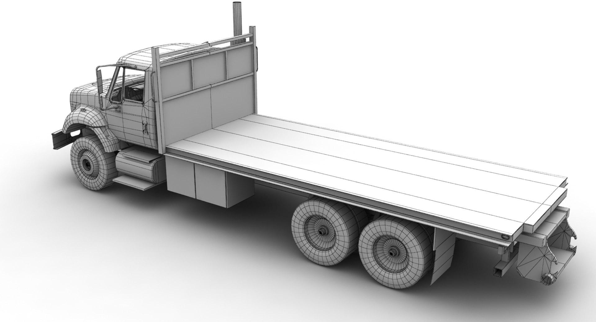 Navistar International 7400 Flatbed 3D - TurboSquid 1546970