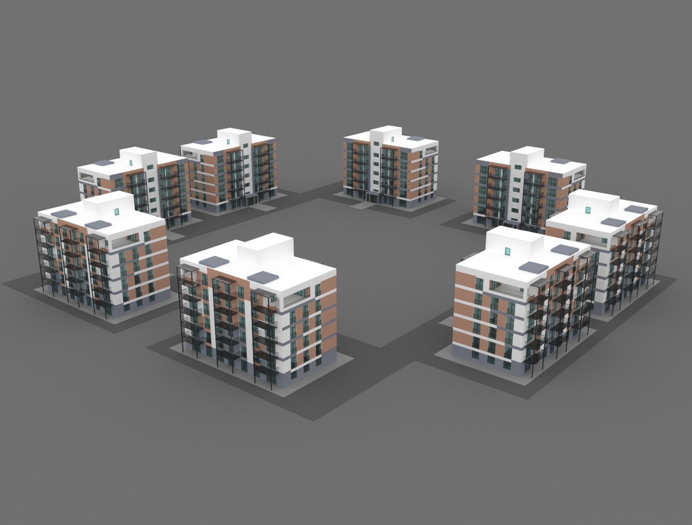 3D Residential Complex - TurboSquid 1561584