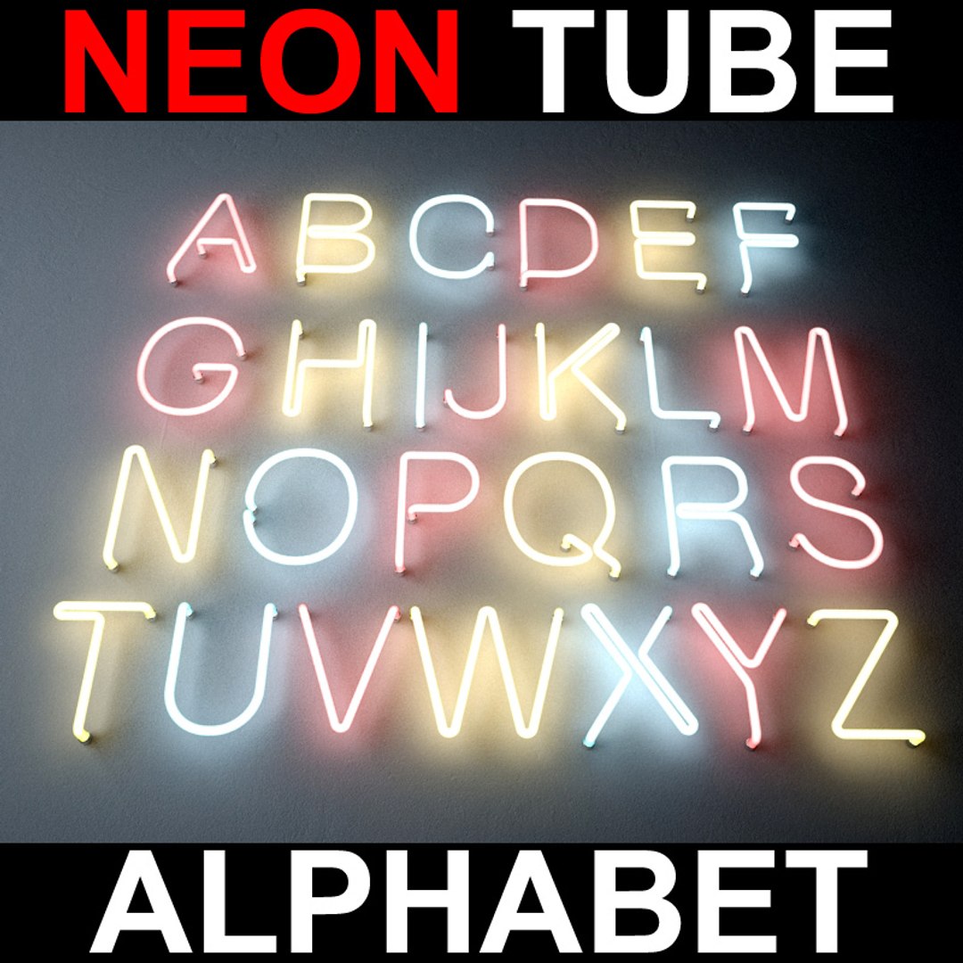 3dsmax Letters Neon Lights Tube