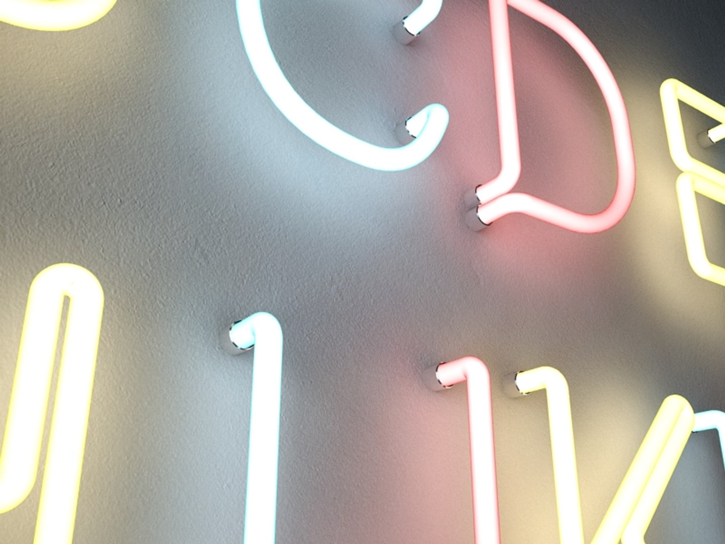 3dsmax Letters Neon Lights Tube