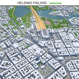 3D Helsinki Downtown Finland