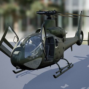 Rigged SA 341 342 Gazelle Helicopter