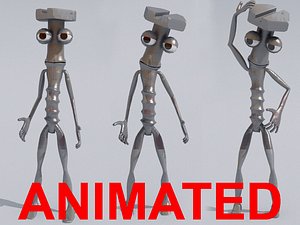 rigged animation bones 3d model