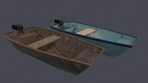3D pbr metal boat