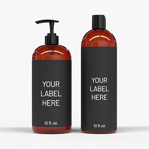 Plastic Cosmetic Bottles Duo Set 32oz-A