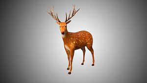 Reindeer low poly rigged