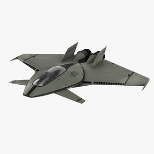 Futuristic Stealth Fighter Aircraft Rigged model