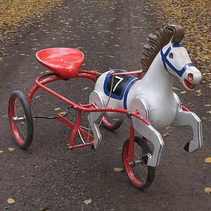 vintage soviet horse tricycle 3D