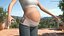 Ceinture de soutien de grossesse beige pour femme enceinte debout