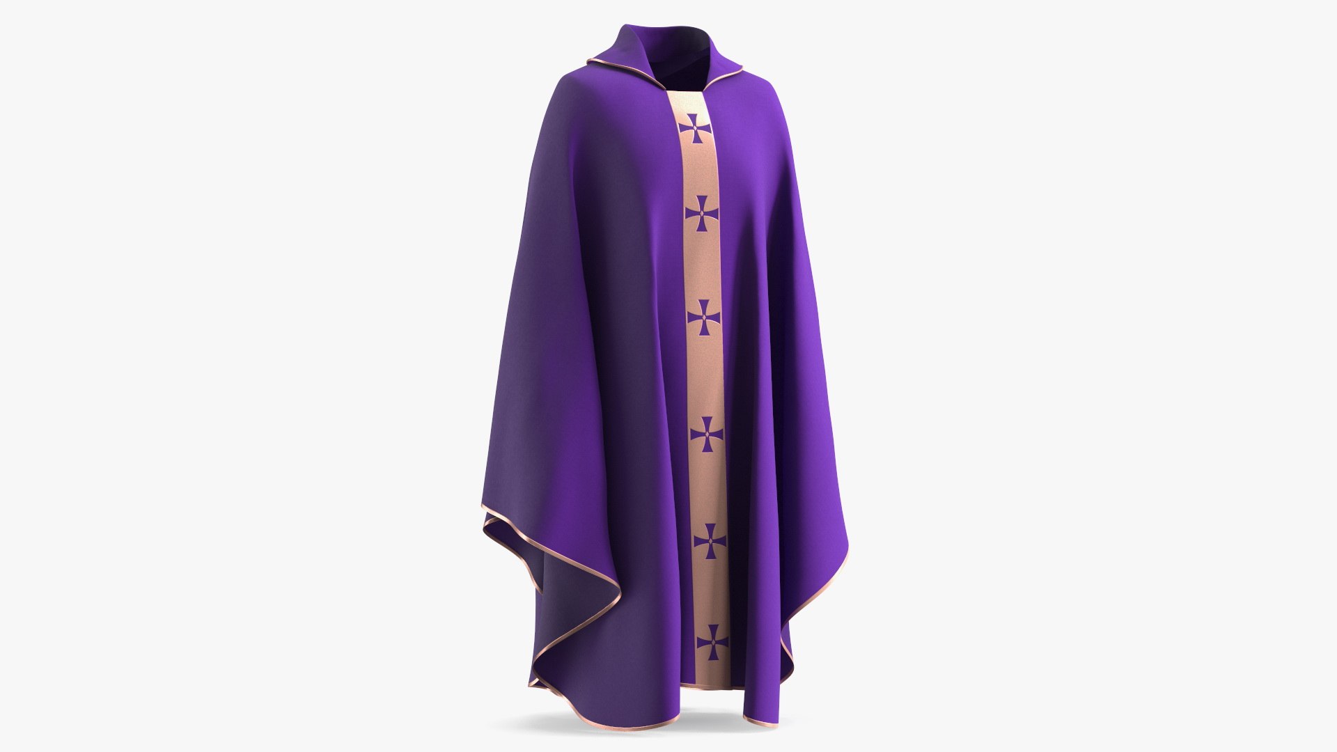 Liturgical Vestment Purple Robe 3D model preview