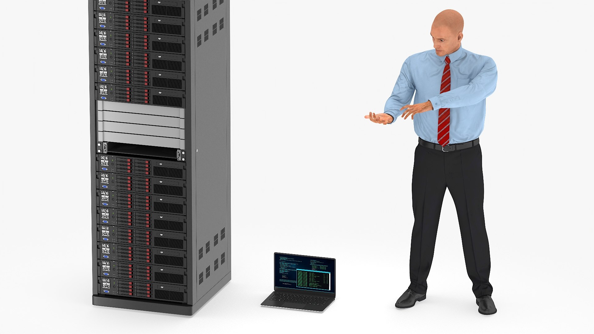3D Server Rack With System Administrator - TurboSquid 2328254