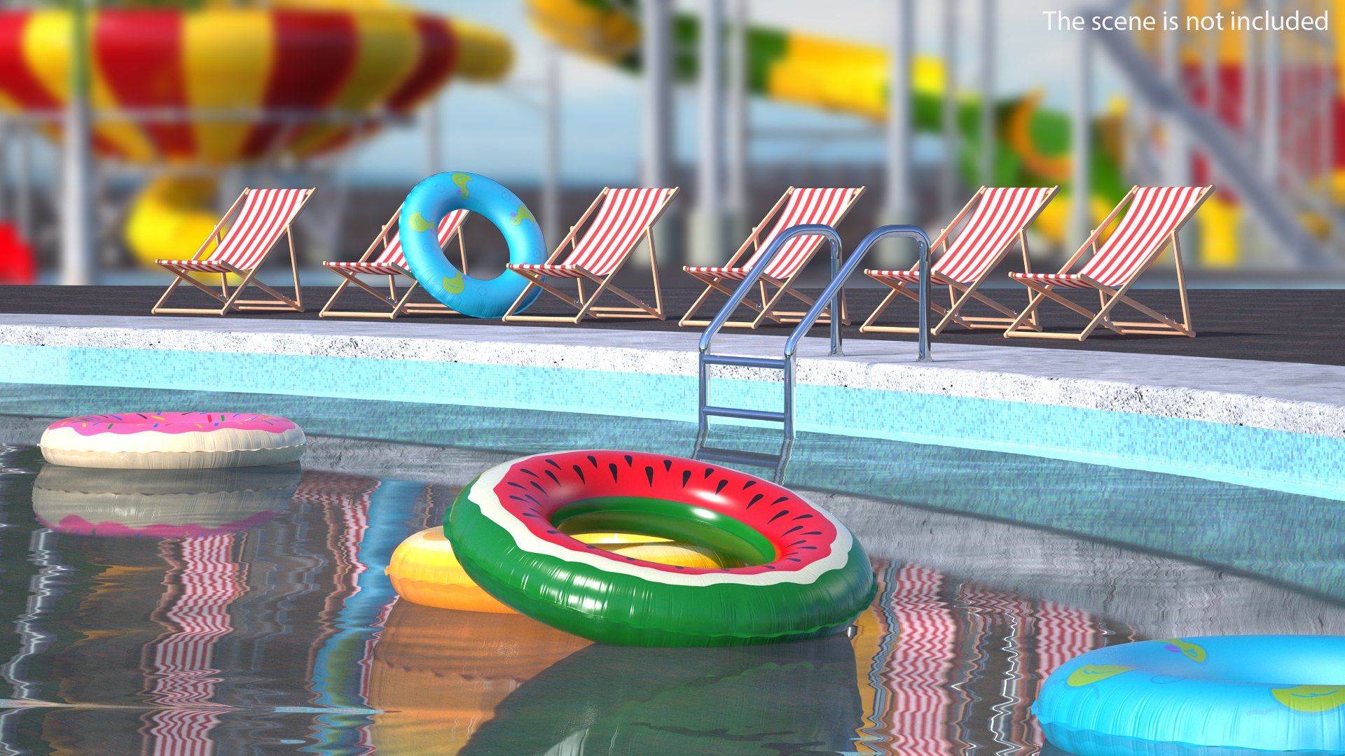 Inflatable Pool Ring Watermelon 3D model preview