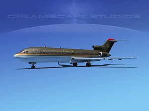 3d model airline boeing 727 727-200