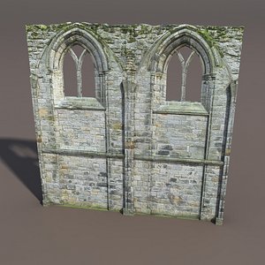 castle ruin wall 3d model
