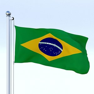 flag pole 3d obj