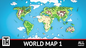 3D World Map 1 model