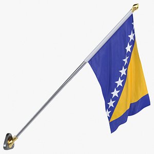 Bosnia and Herzegovina Cloth Flag Wall Mount Animated Loop