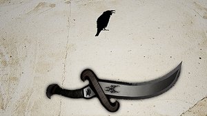 3D raven dagger