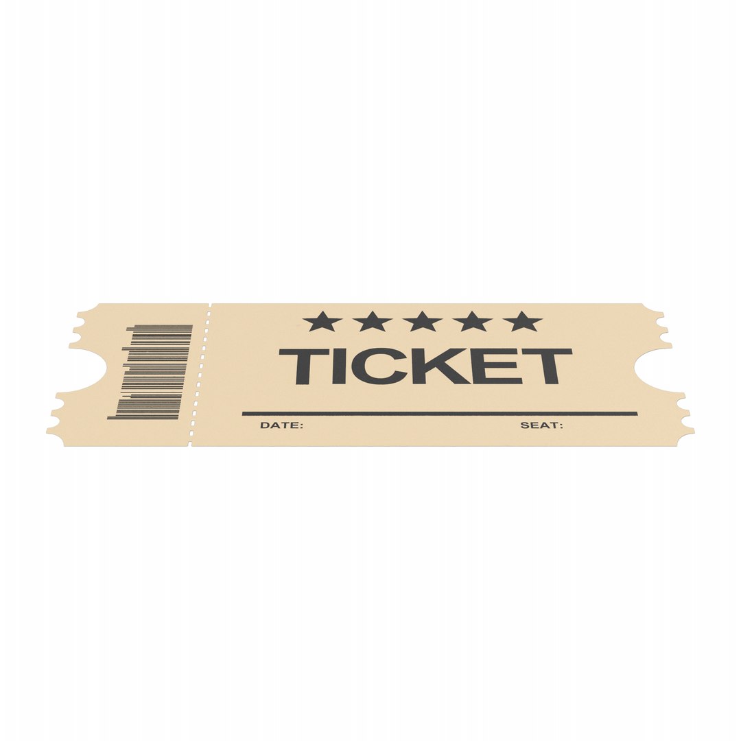 Beige Ticket 3D model - TurboSquid 2170936