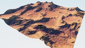 3D martian rocky area blender model