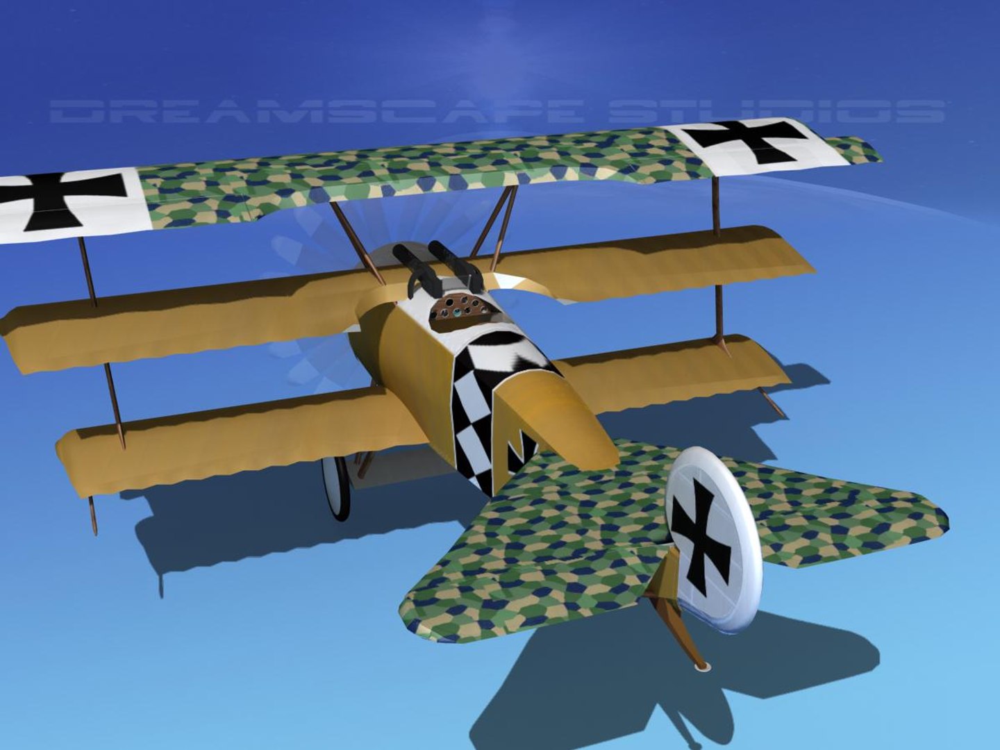 Dxf Triplanes Fokker Dr-1 Fighter