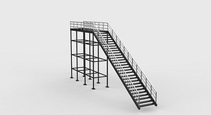 Industrial stairs modular 03 3D model