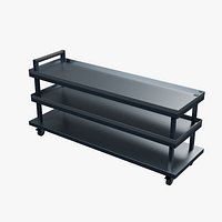 Three Tier Service Cart 2100x670mm Configuration 09