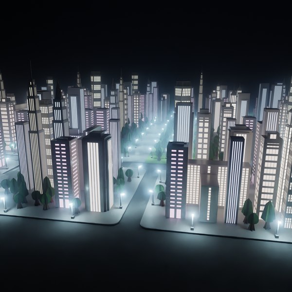 3D Paper City Night