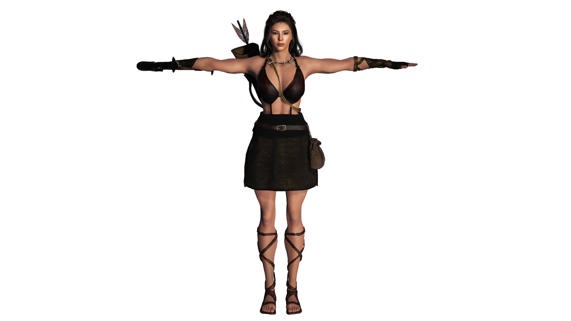 AAA 3D FANTASY FEMALE WARRIOR - HUMAN RIGGED CHARACTER 3D Model ...