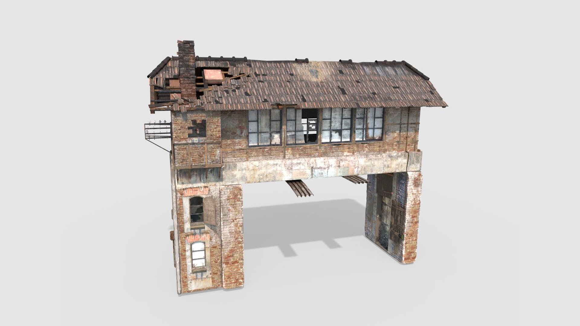 3D Abandoned Railroad Signal Box Model - TurboSquid 2248638