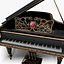 Leonard Grand Piano - Baroque Black and Gold Piano