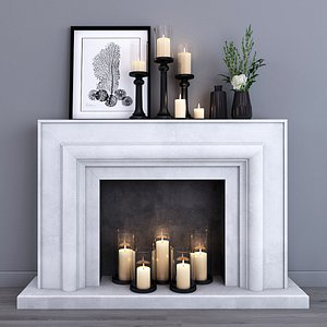 3d decorative fireplace model