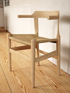 wegner pp58 dining chair 3d model