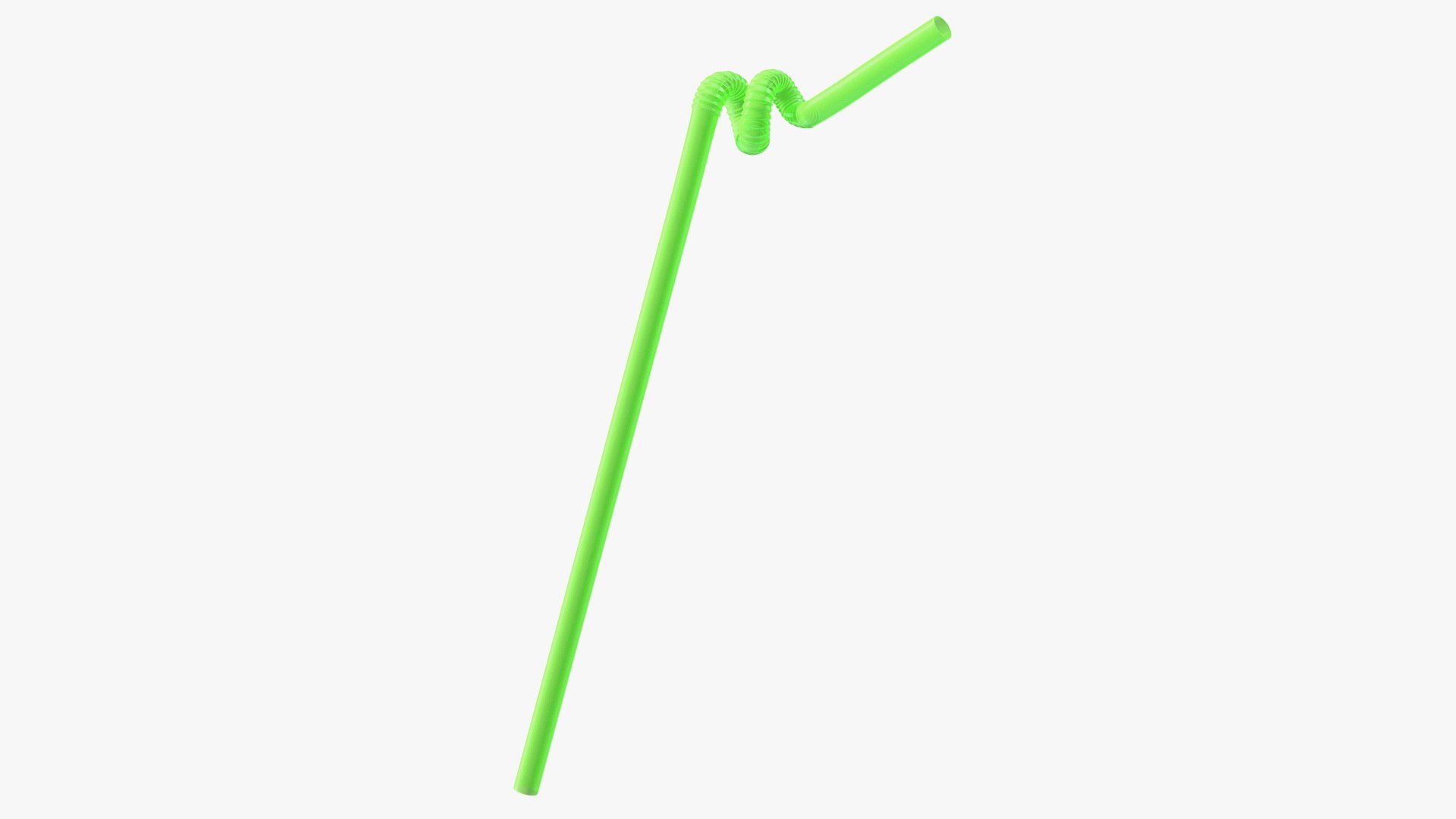 Spiral Plastic Drinking Straw 3D model preview