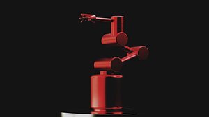 3D Industrial Robot Red model