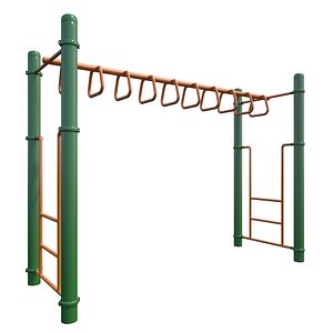 3D children playground monkey bars model