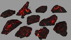 3D model lava rocks