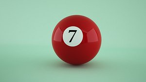 Billiard Pool Ball-7 American Model 3D model