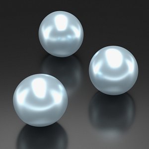 3D Lustrous Oceanic Pearl with Iridescent Coating Blue