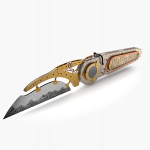 steampunk knife time machine 3D model